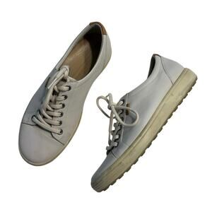 Ecco Soft 7 Low Womens Size 8-8.5 Cream Casual Walking Lace Up Shoes Sneakers